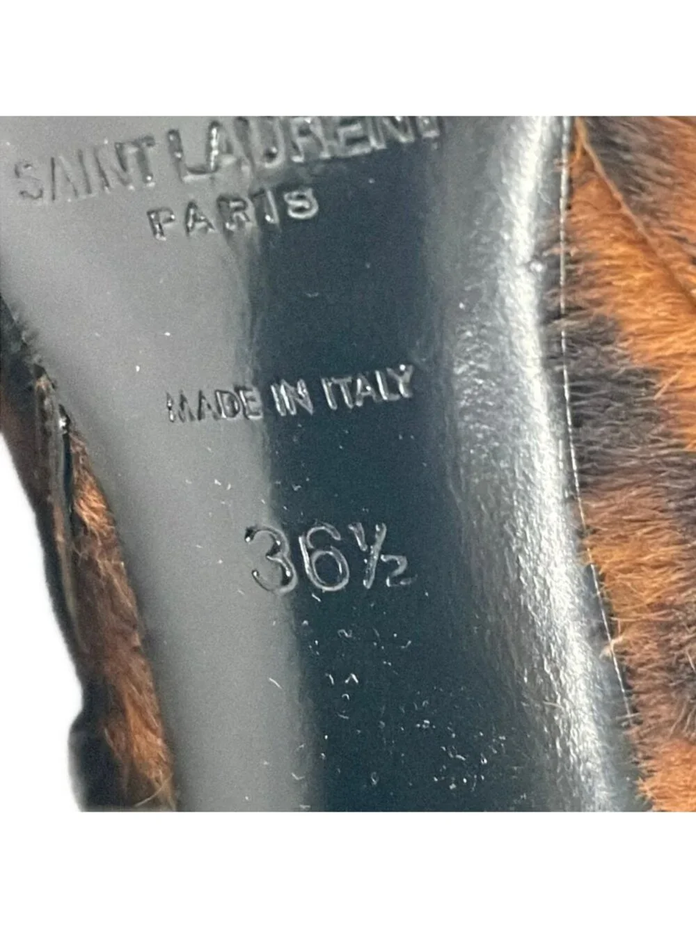 Saint Laurent Paris Short Boots 36.5 Brown Leopard Print